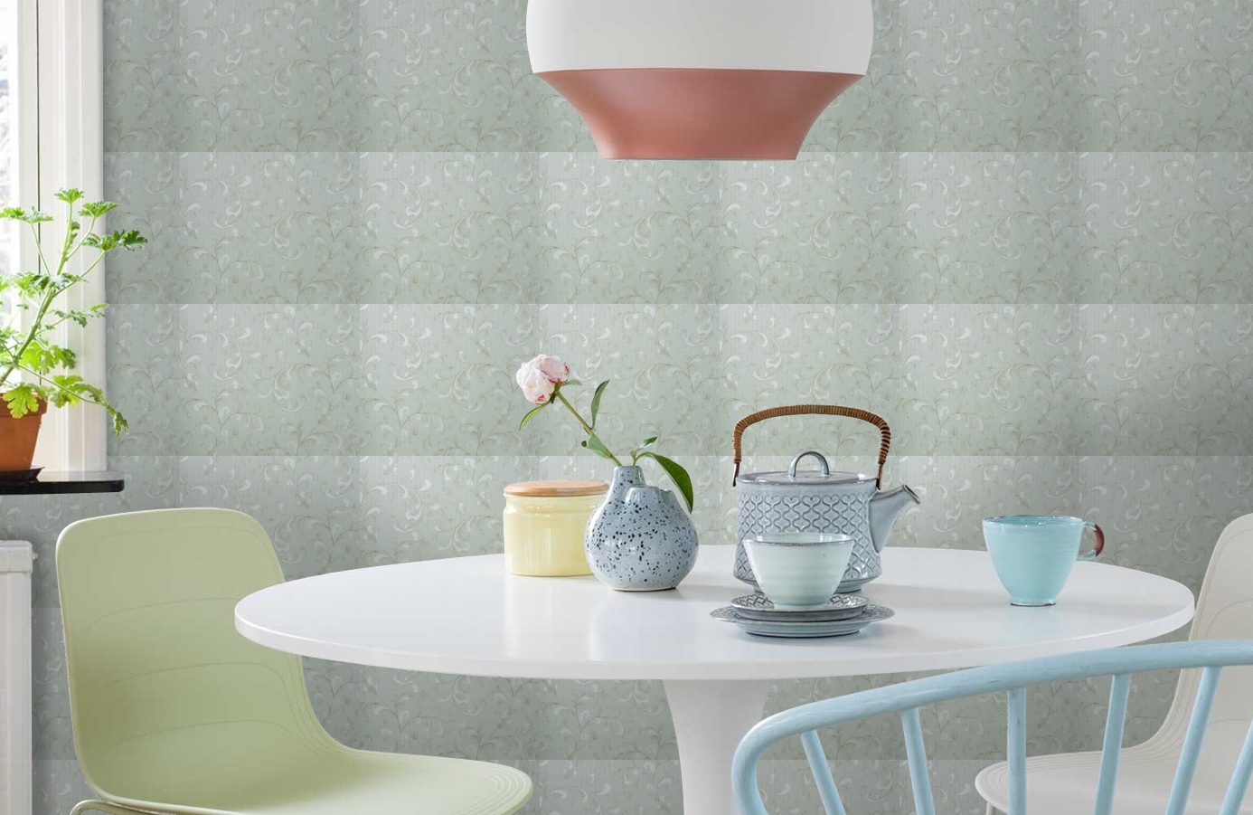 Обои 6550-2 фото в интерьере кухни