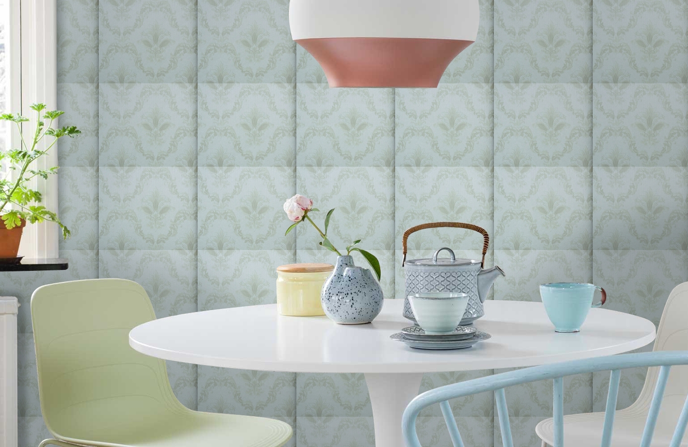 Обои 6560-2 фото в интерьере кухни