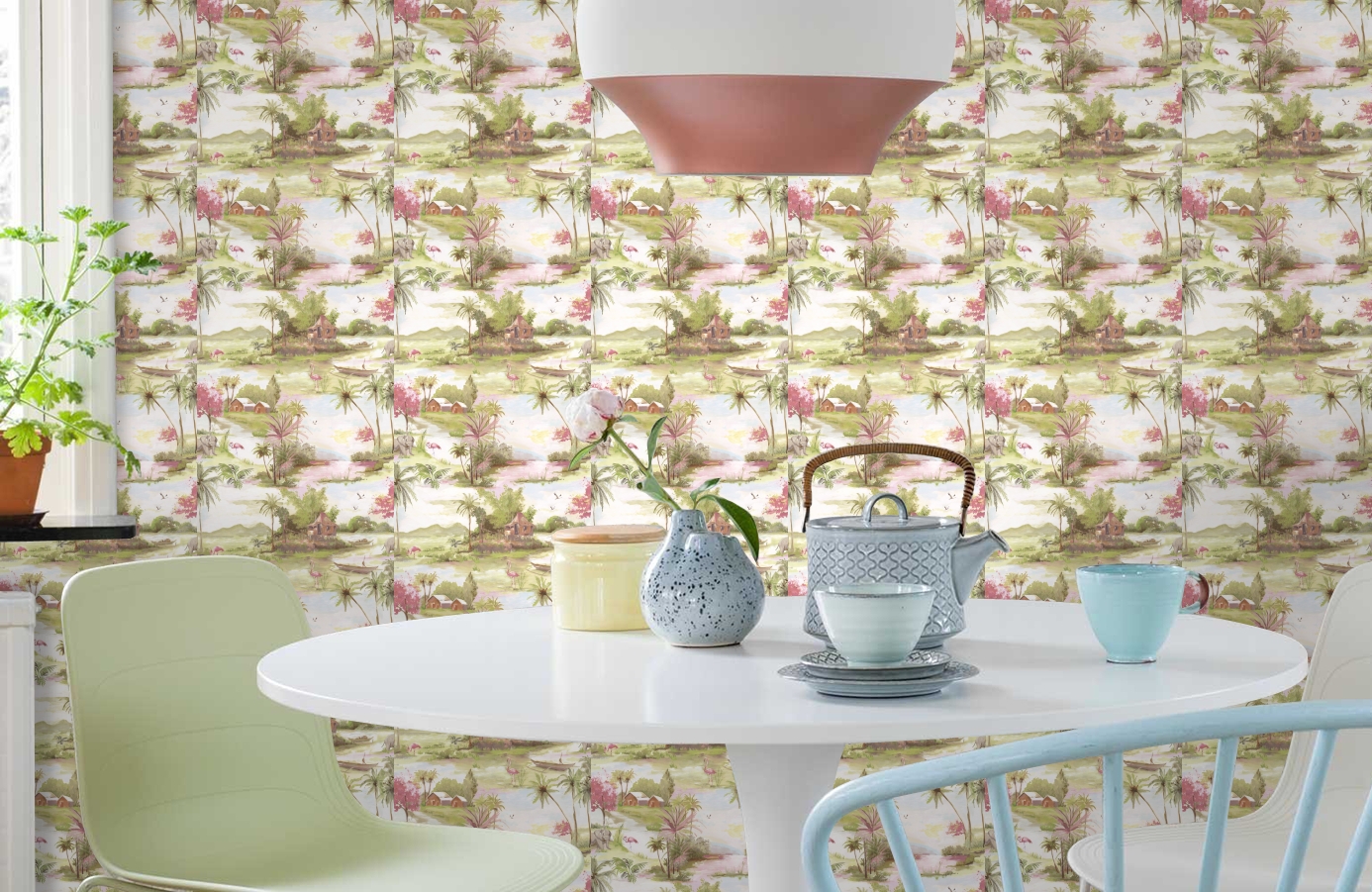 Обои 90311 фото в интерьере кухни