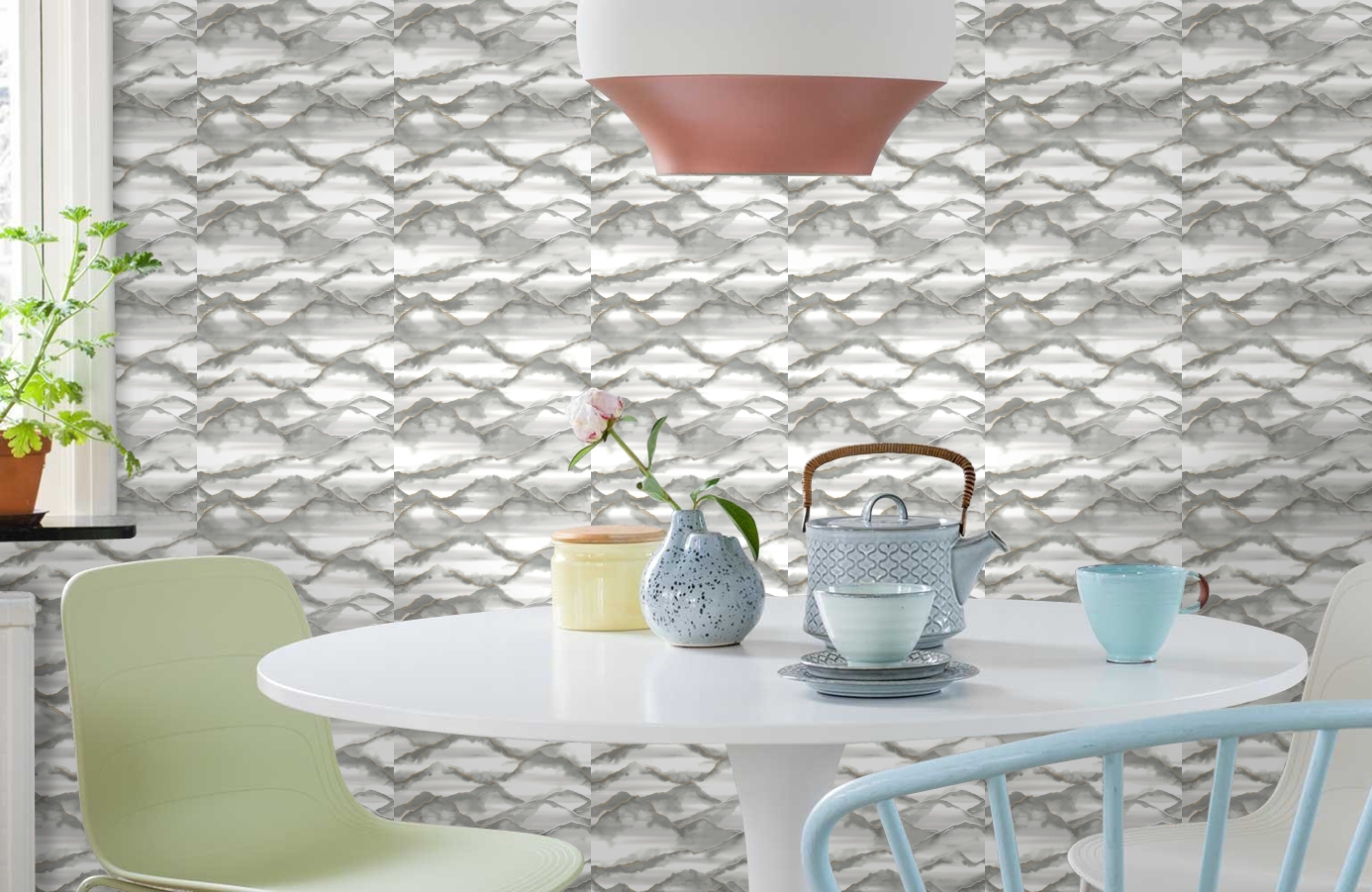 Обои 90420 фото в интерьере кухни