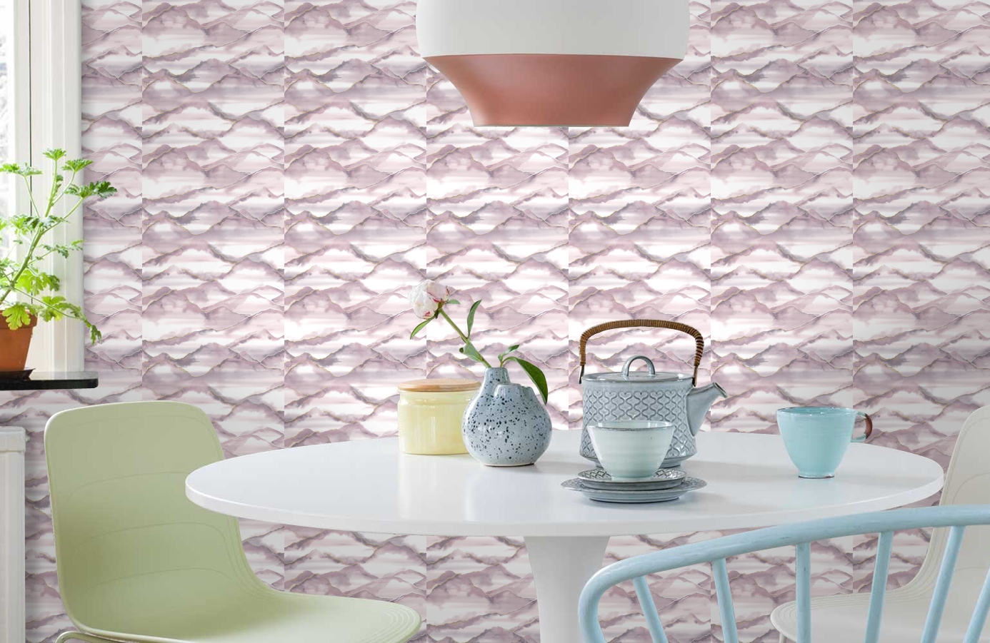 Обои 90421 фото в интерьере кухни