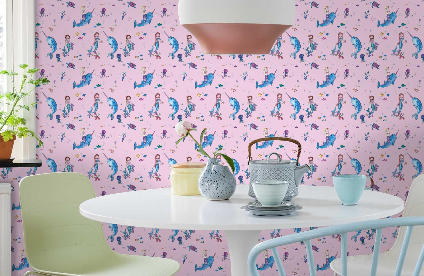 Обои 91010 фото в интерьере кухни