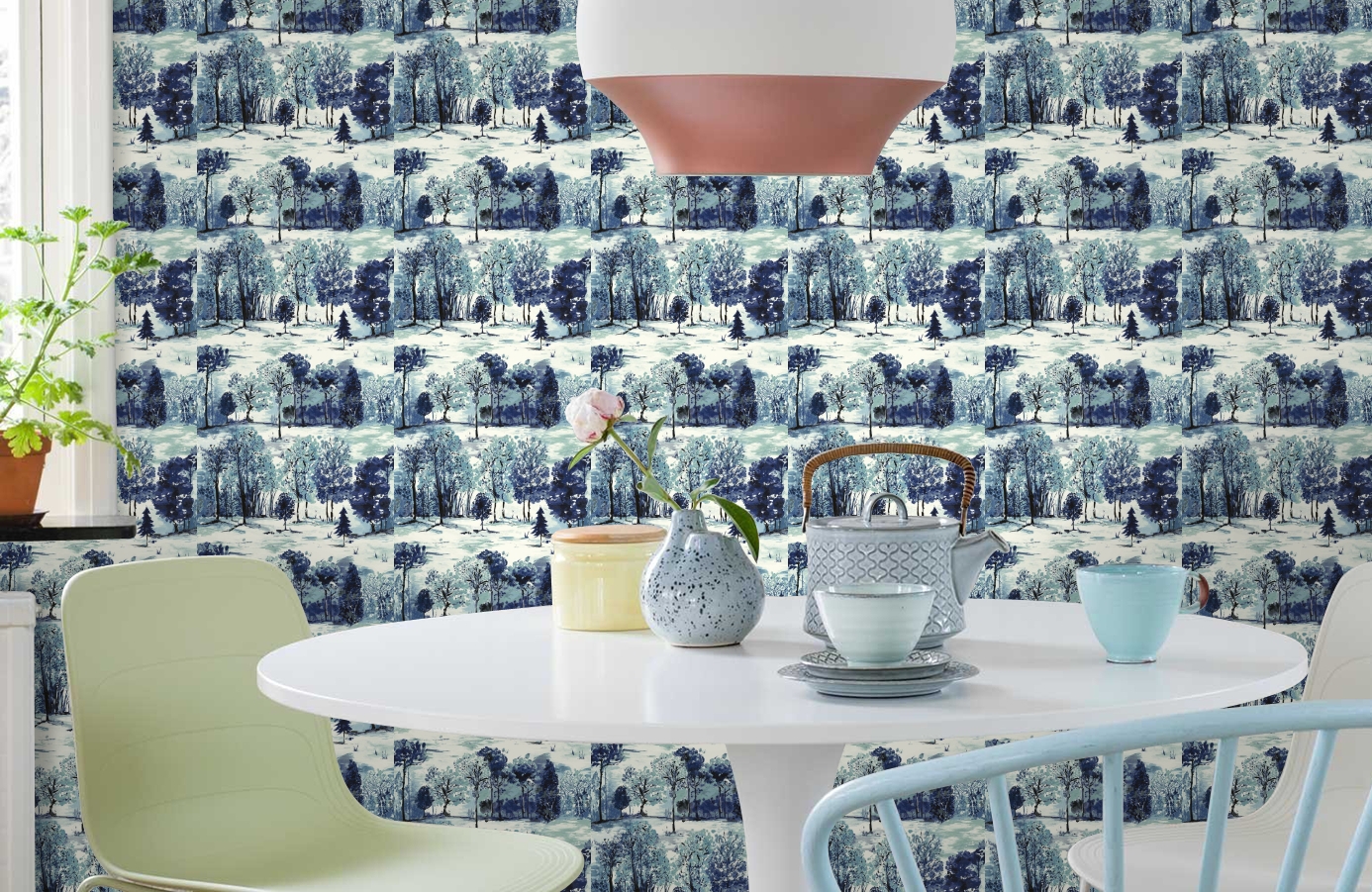 Обои 98563 фото в интерьере кухни