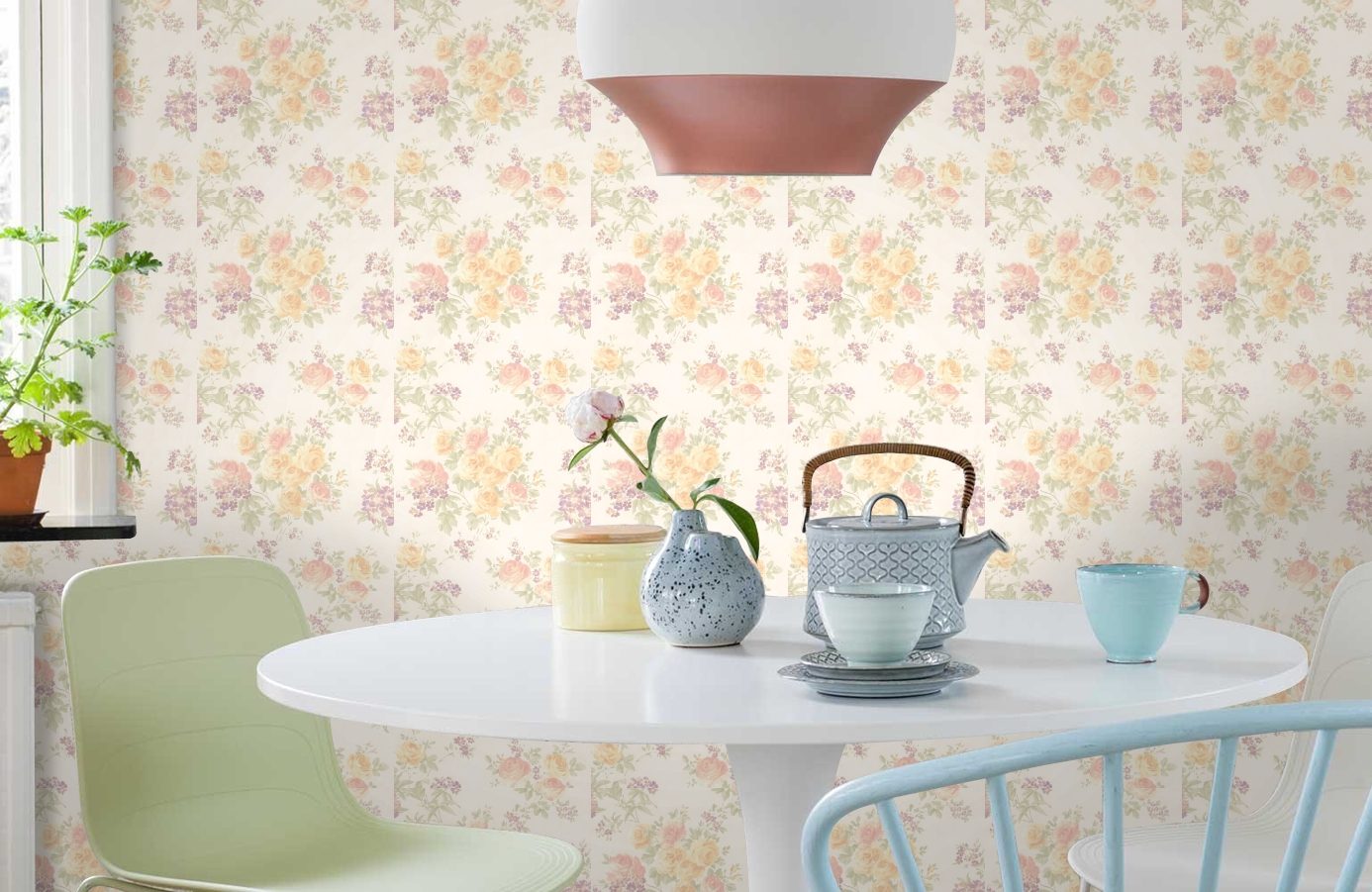 Обои 989-64842 фото в интерьере кухни