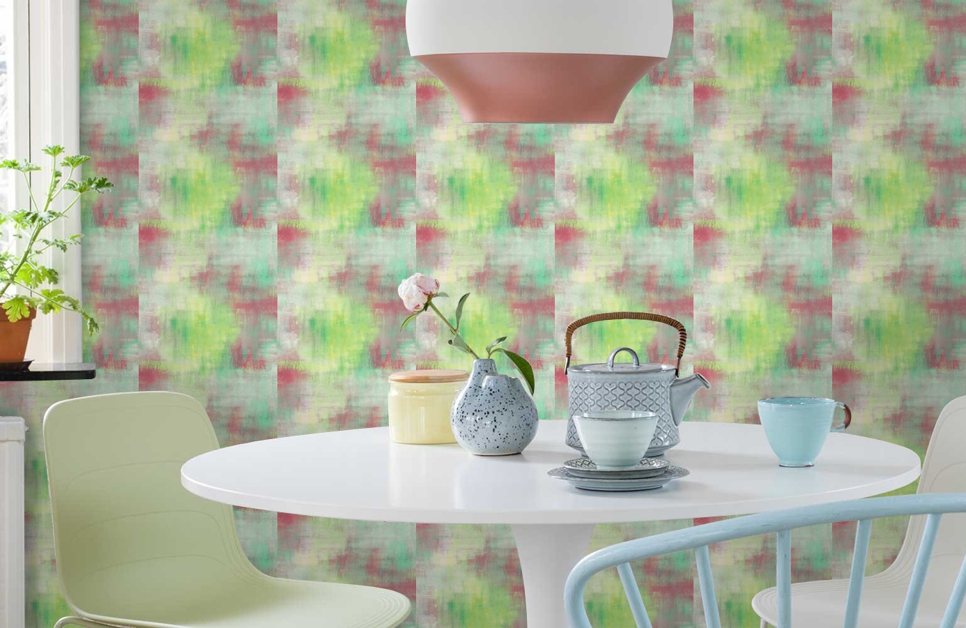 Обои AH40101 фото в интерьере кухни