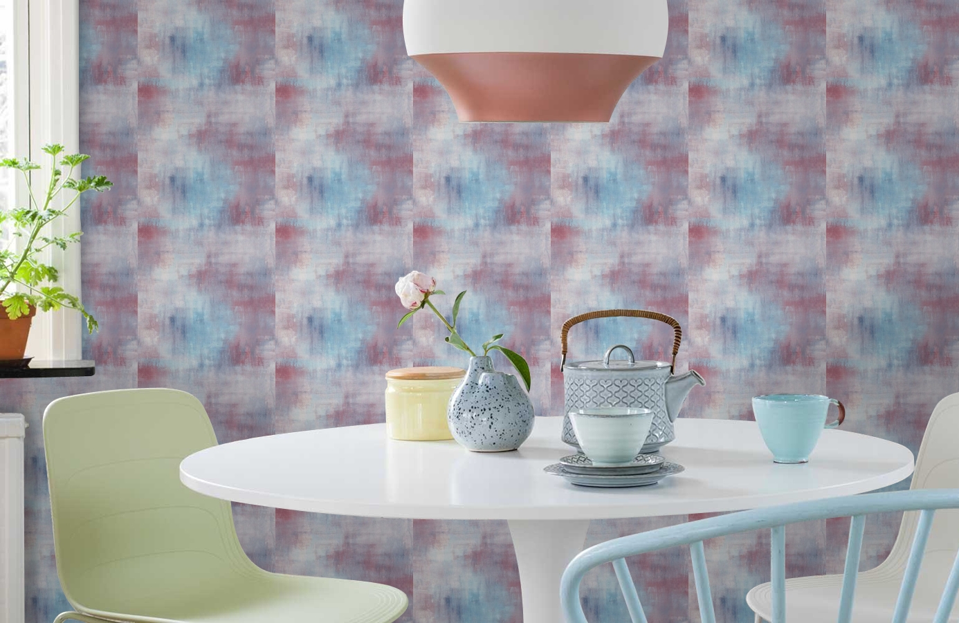 Обои AH40121 фото в интерьере кухни