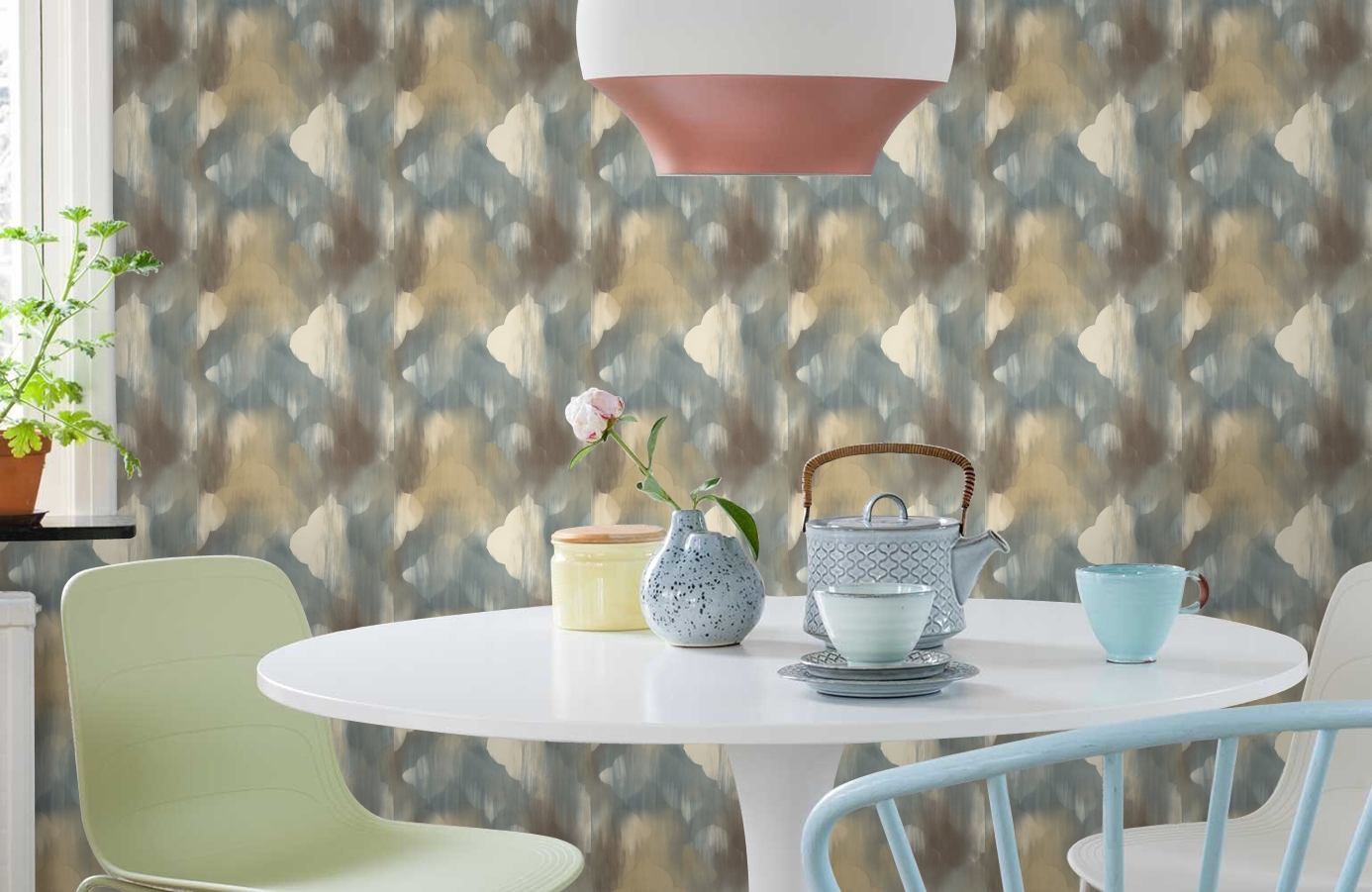 Обои AH40300 фото в интерьере кухни