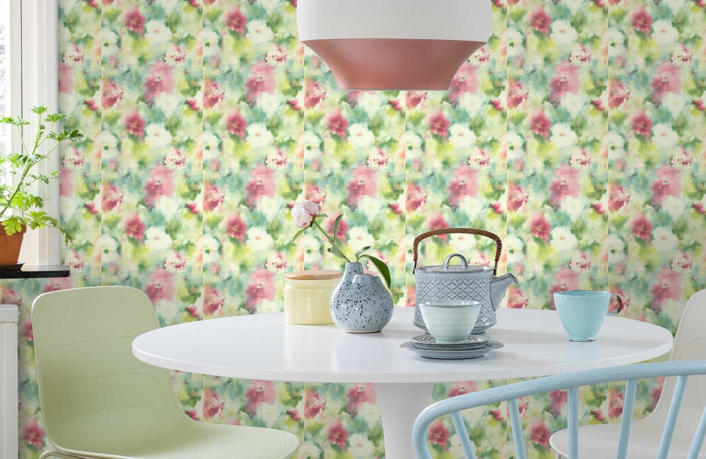 Обои AH40901 фото в интерьере кухни