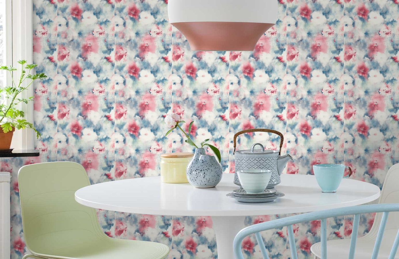 Обои AH40911 фото в интерьере кухни