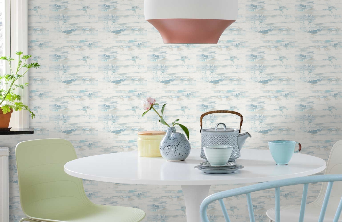 Обои AH41102 фото в интерьере кухни