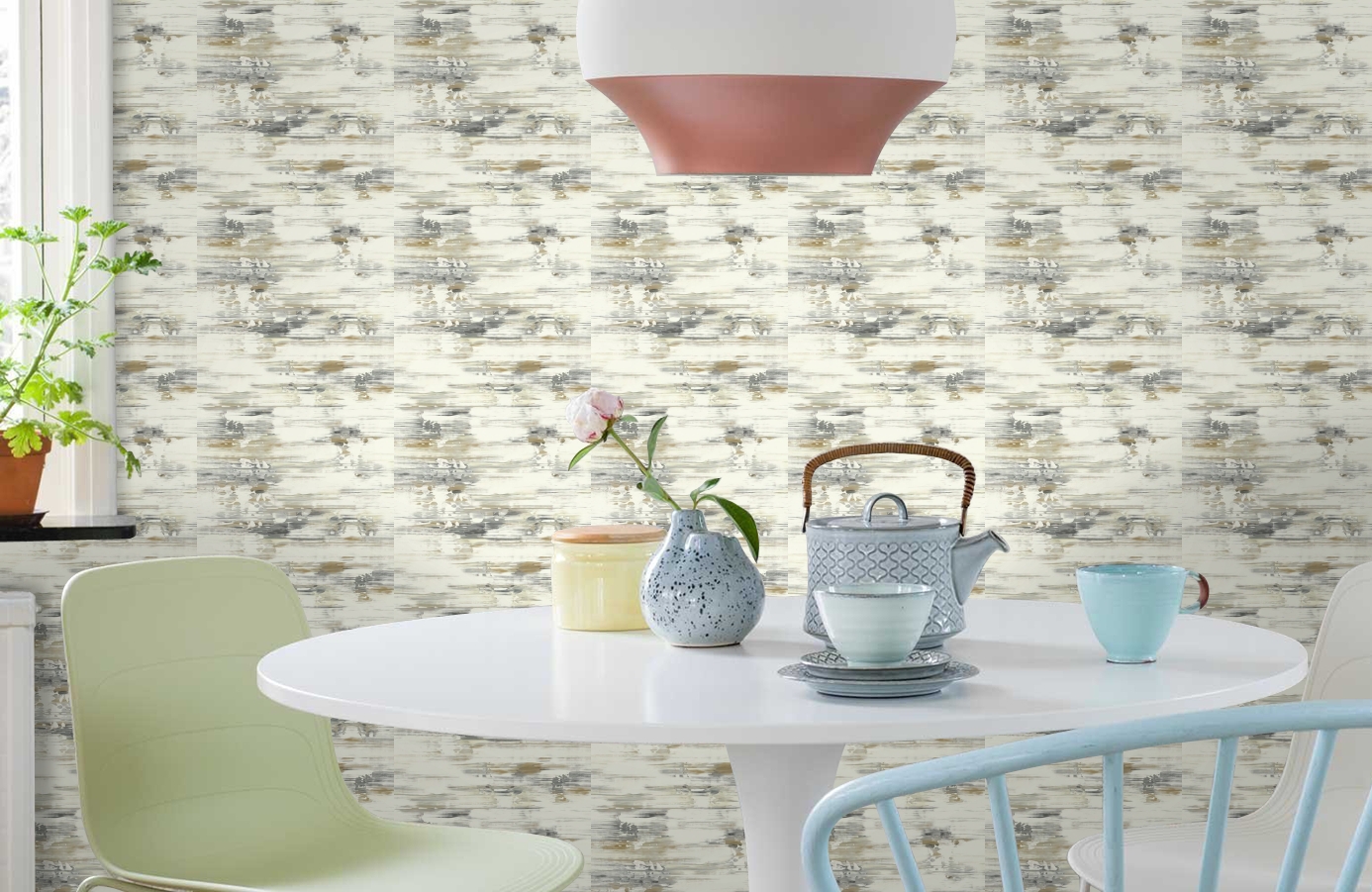 Обои AH41105 фото в интерьере кухни