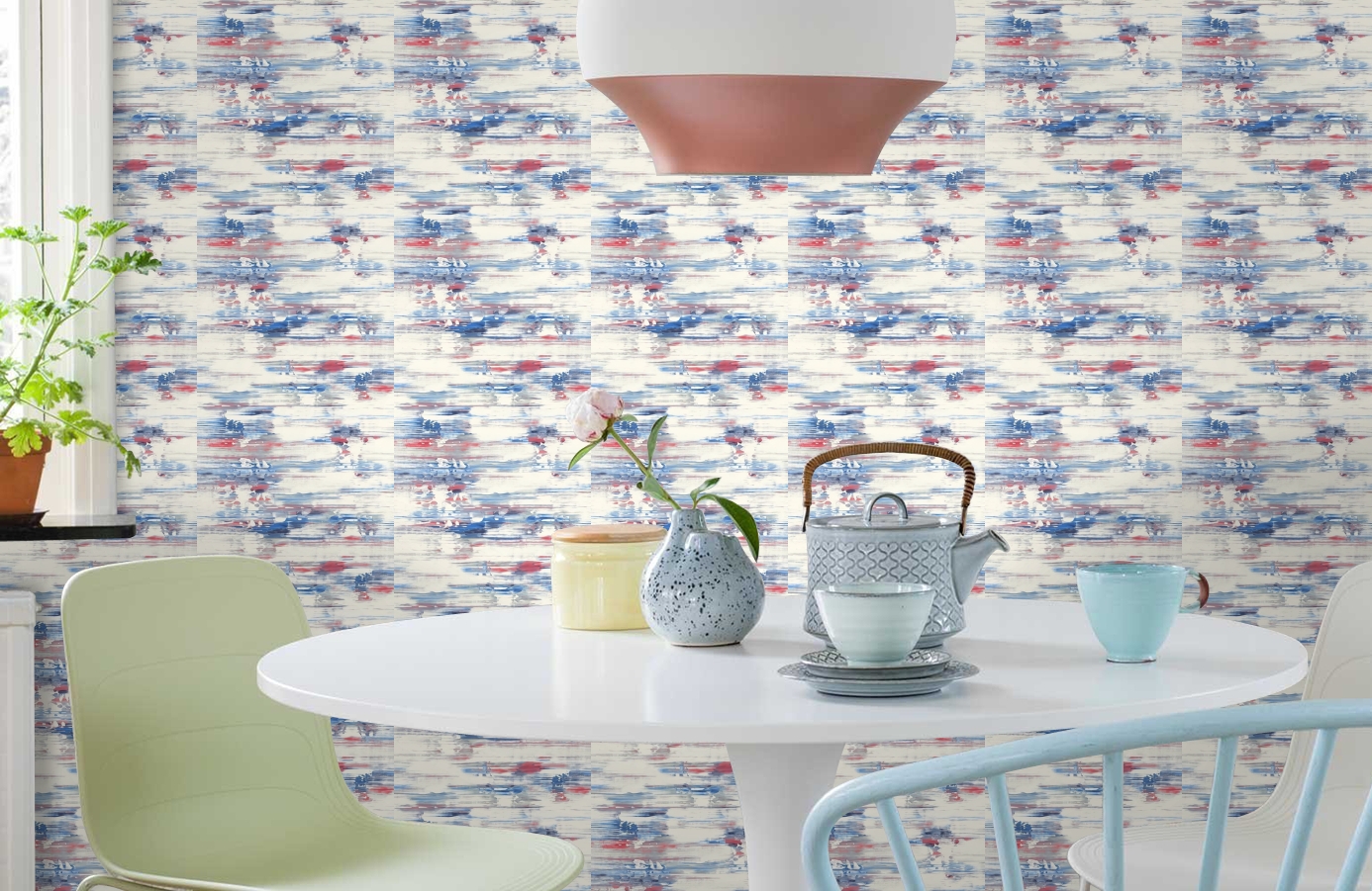 Обои AH41111 фото в интерьере кухни