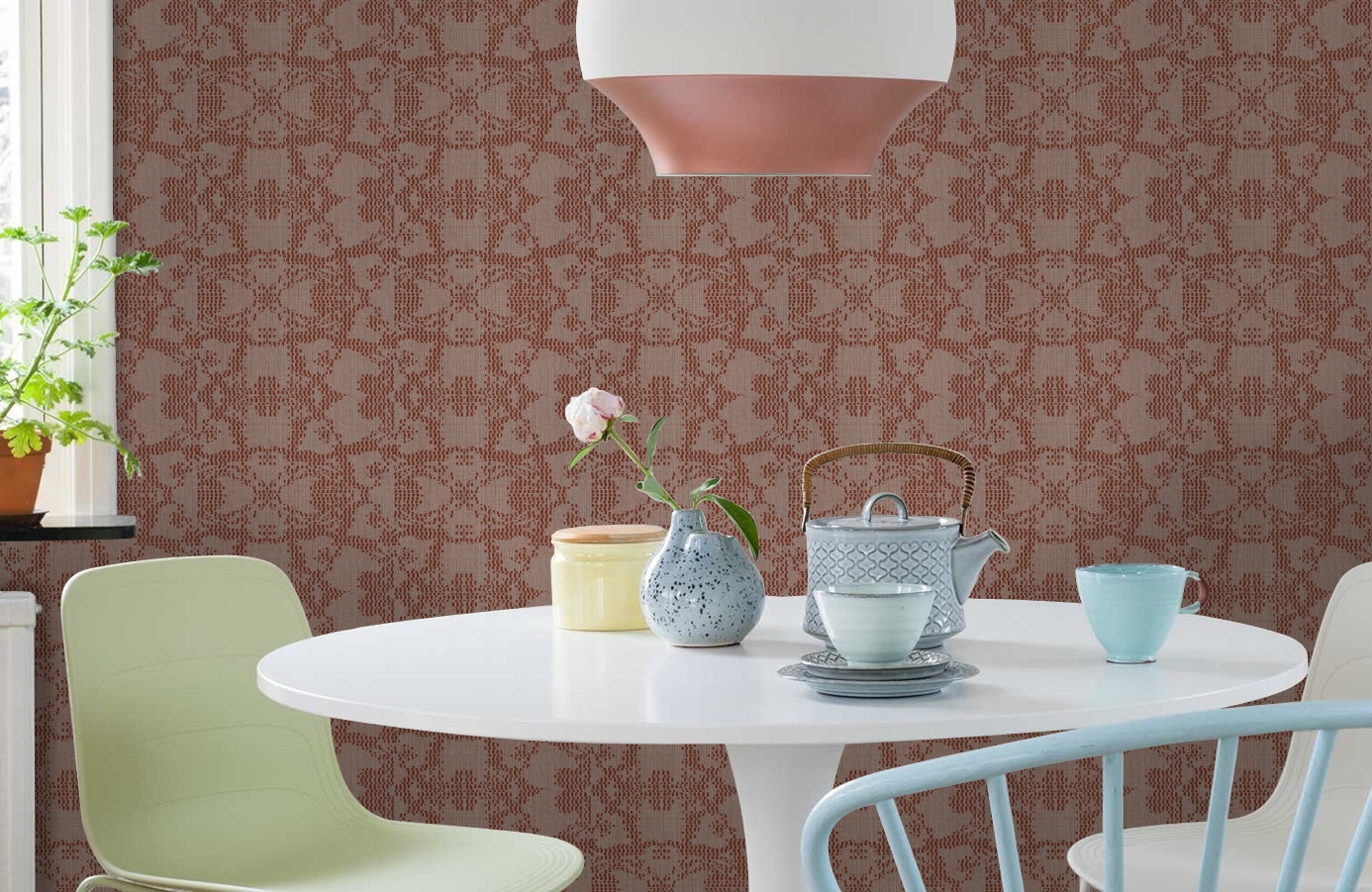 Обои BT2003 фото в интерьере кухни