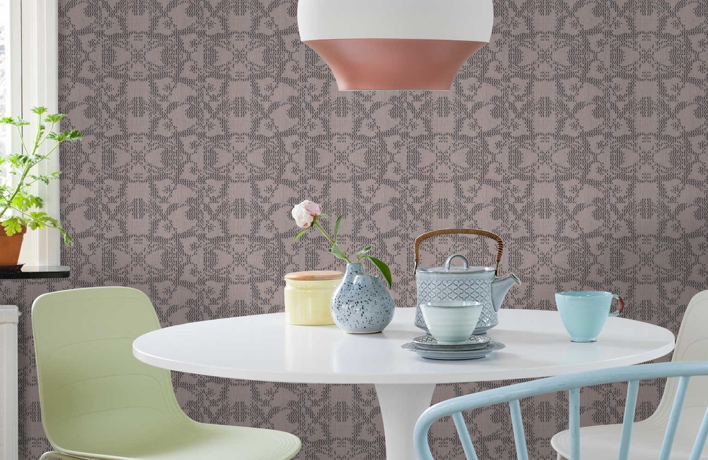 Обои BT2004 фото в интерьере кухни