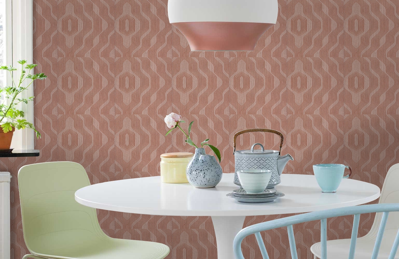 Обои BT3405 фото в интерьере кухни