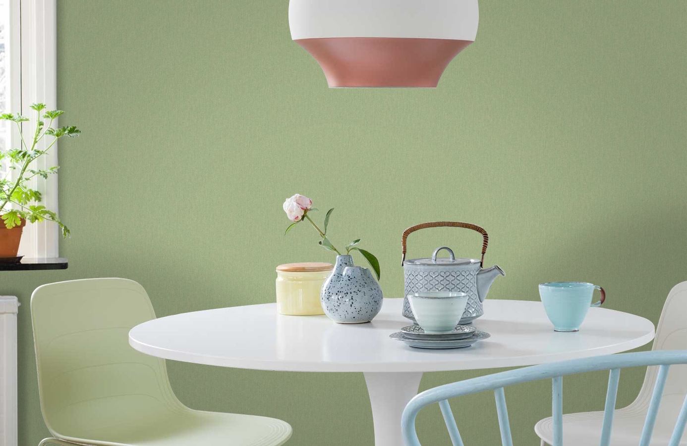 Обои JR1212 фото в интерьере кухни