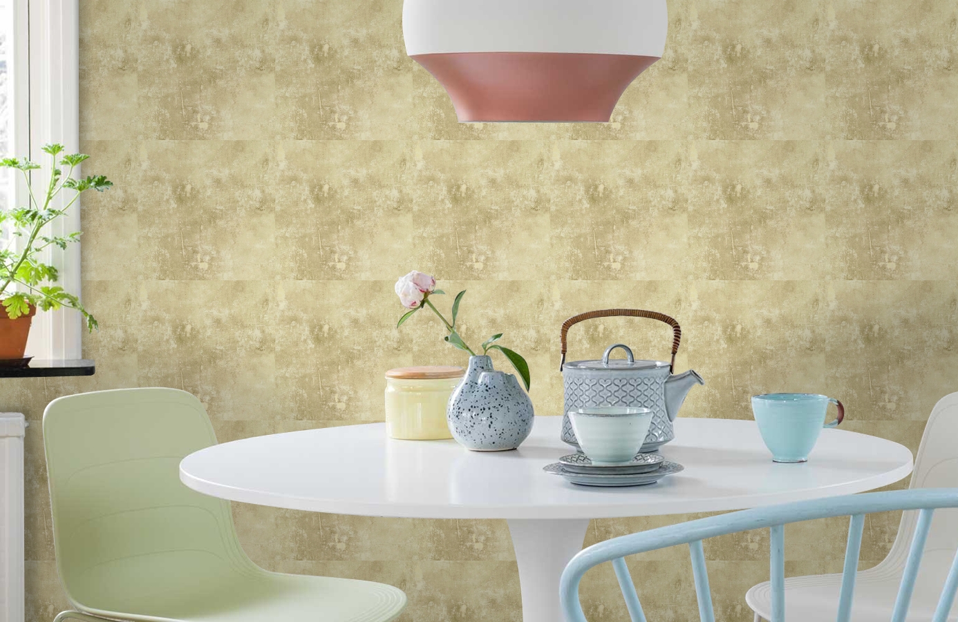 Обои VF30907 фото в интерьере кухни