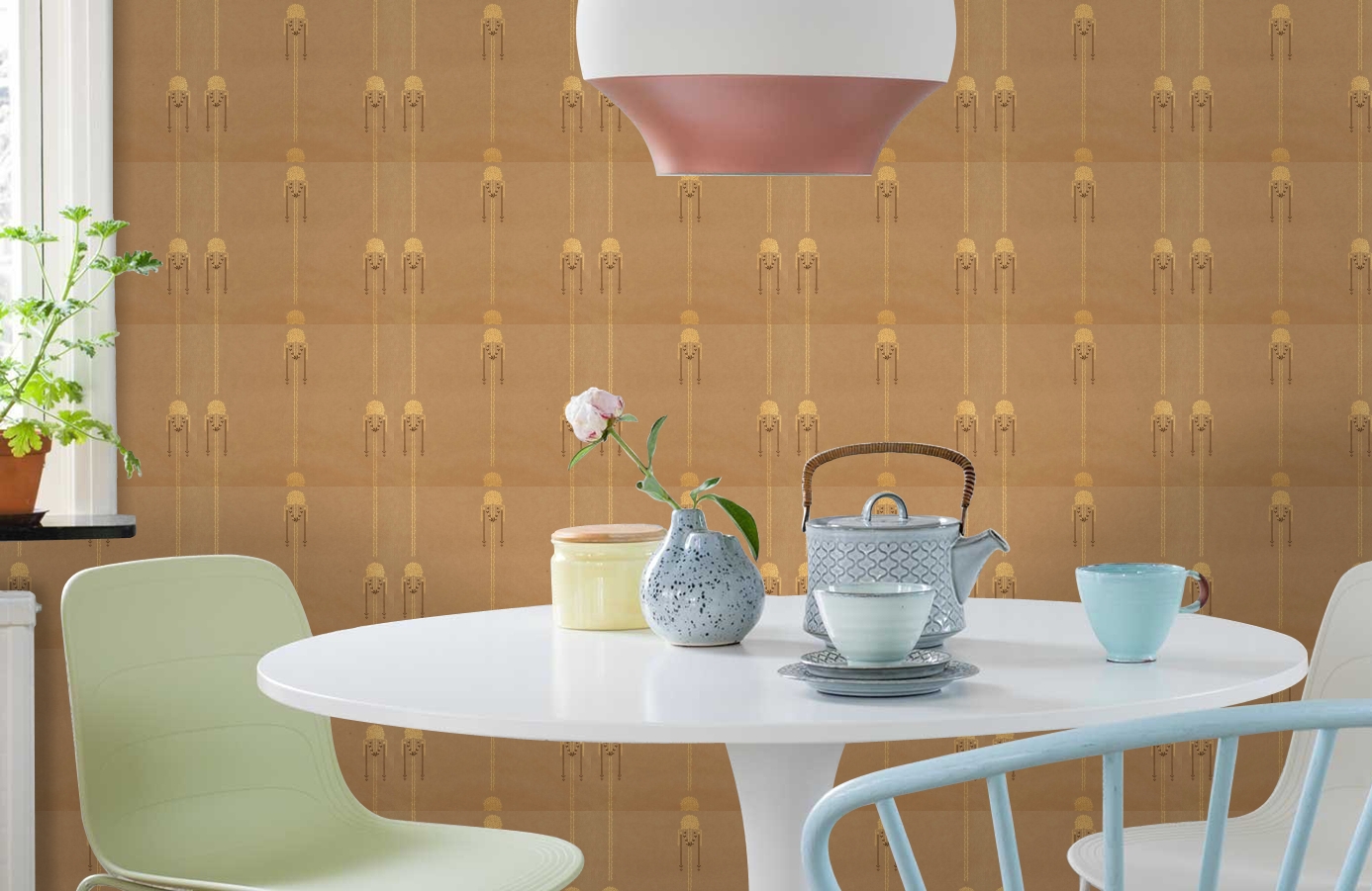 Обои 4835-6 фото в интерьере кухни