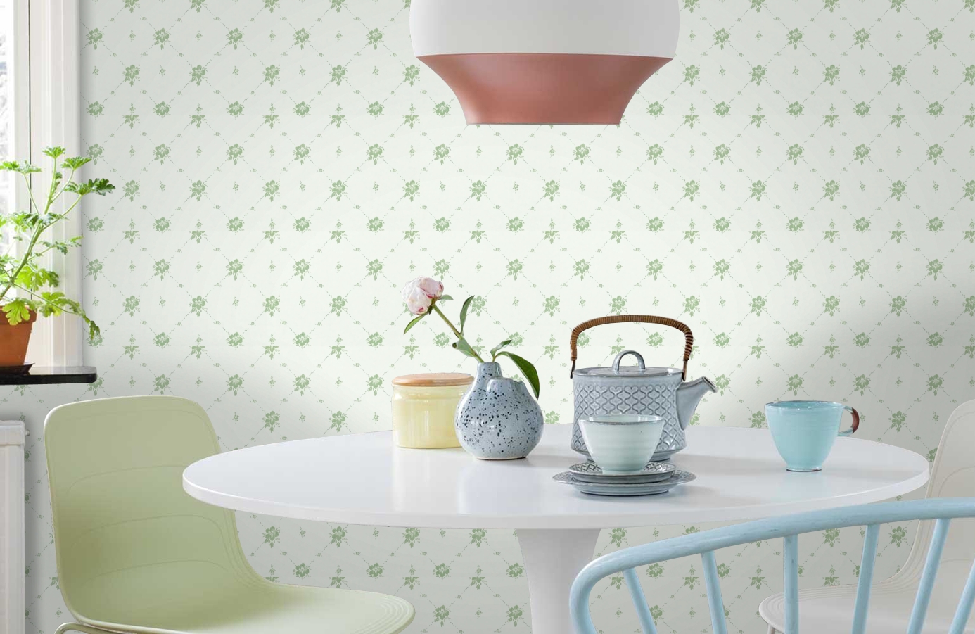 Обои 4836-2 фото в интерьере кухни