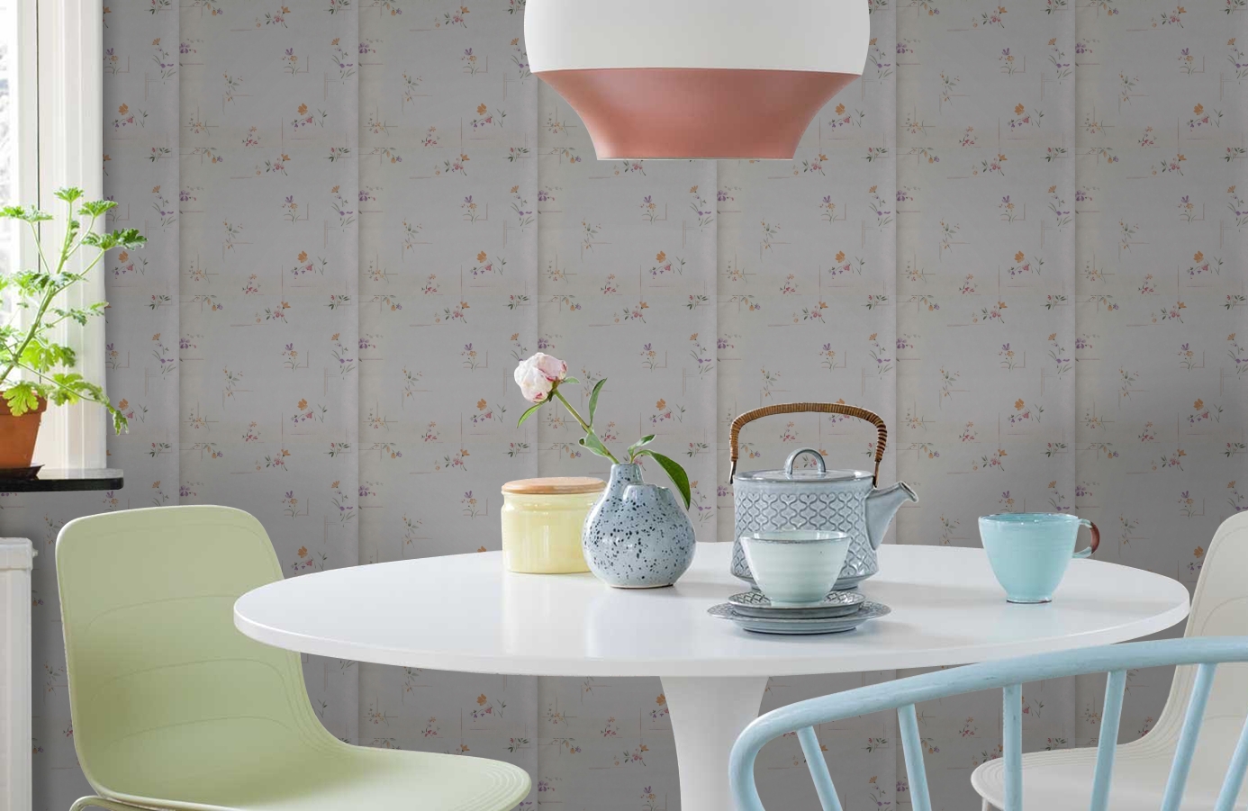 Обои 4842-3 фото в интерьере кухни