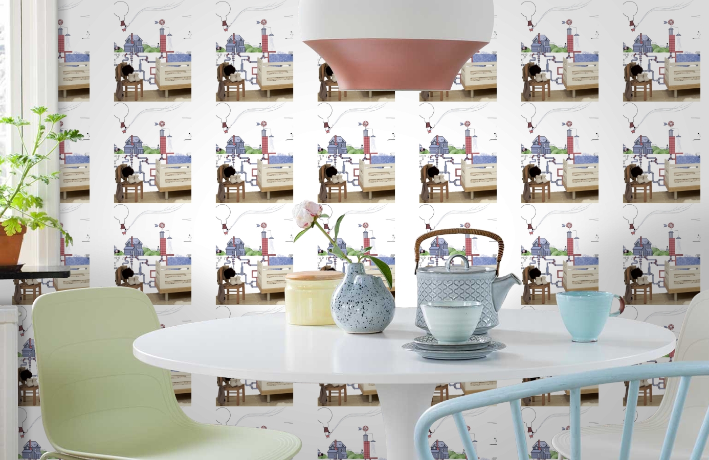 Обои M1003-3 фото в интерьере кухни