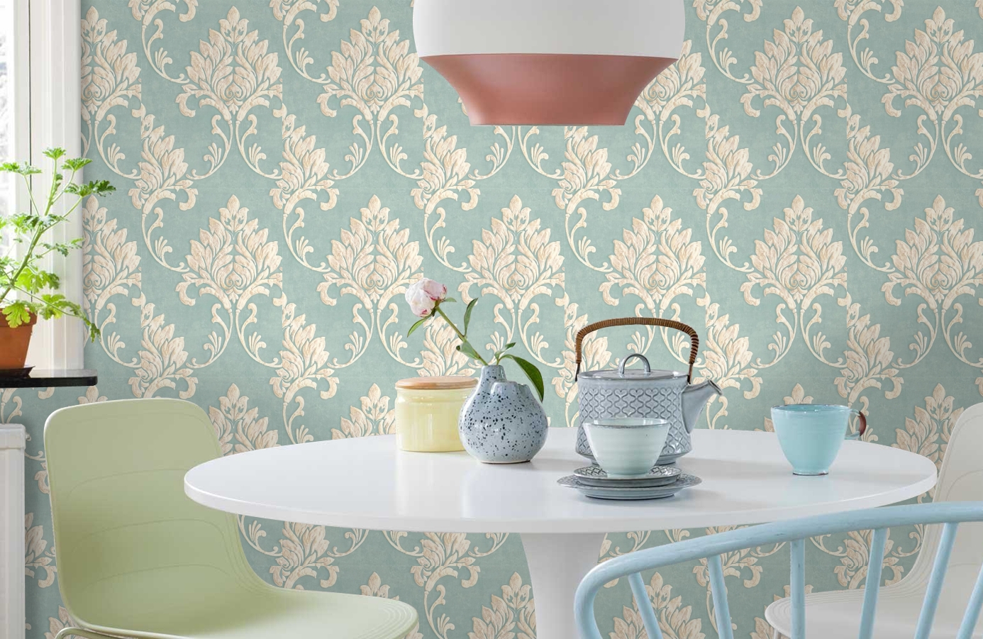 Обои МТ81612 фото в интерьере кухни