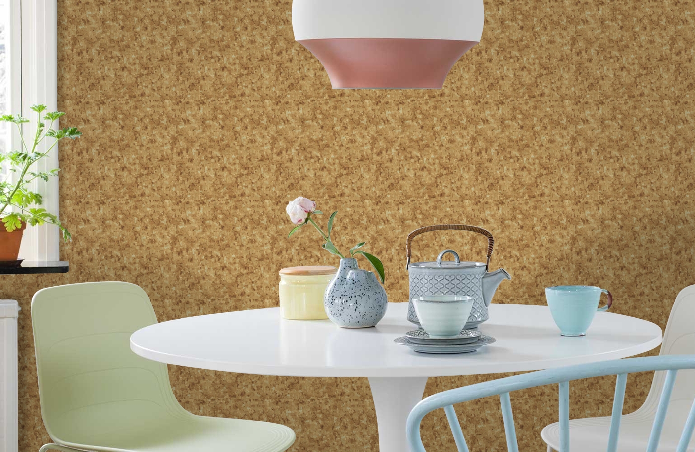 Обои 220042 фото в интерьере кухни