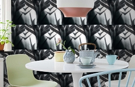 Обои 1331-37 фото в интерьере кухни превью