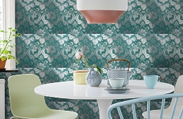 Обои 1332-12 фото в интерьере кухни превью