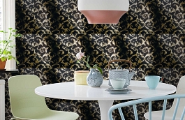 Обои 1767-14 фото в интерьере кухни превью