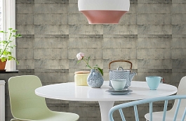 Обои Atlantis Cement AT02 фото в интерьере кухни превью