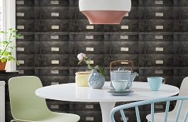 Обои Curator Charcoal CU02 фото в интерьере кухни превью