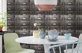 Обои Curator Pewter CU03 фото в интерьере кухни превью