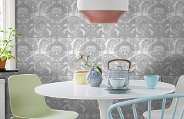 Обои Kew Neutral фото в интерьере кухни превью