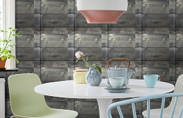 Обои Luggage Gunmetal LU01 фото в интерьере кухни превью