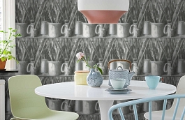 Обои Paintbox A Charcoal PBX2A фото в интерьере кухни превью