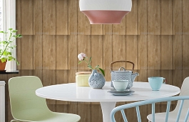 Обои Timber Oak TI03 фото в интерьере кухни превью