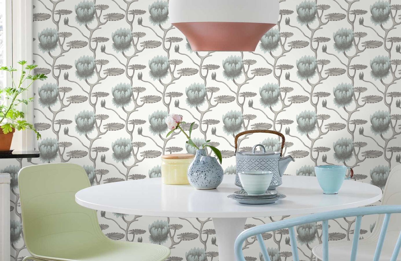 Обои 95-4022 фото в интерьере кухни