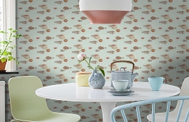 Обои 97-10030 фото в интерьере кухни превью