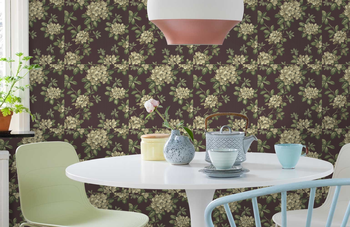 Обои CCE130076 фото в интерьере кухни