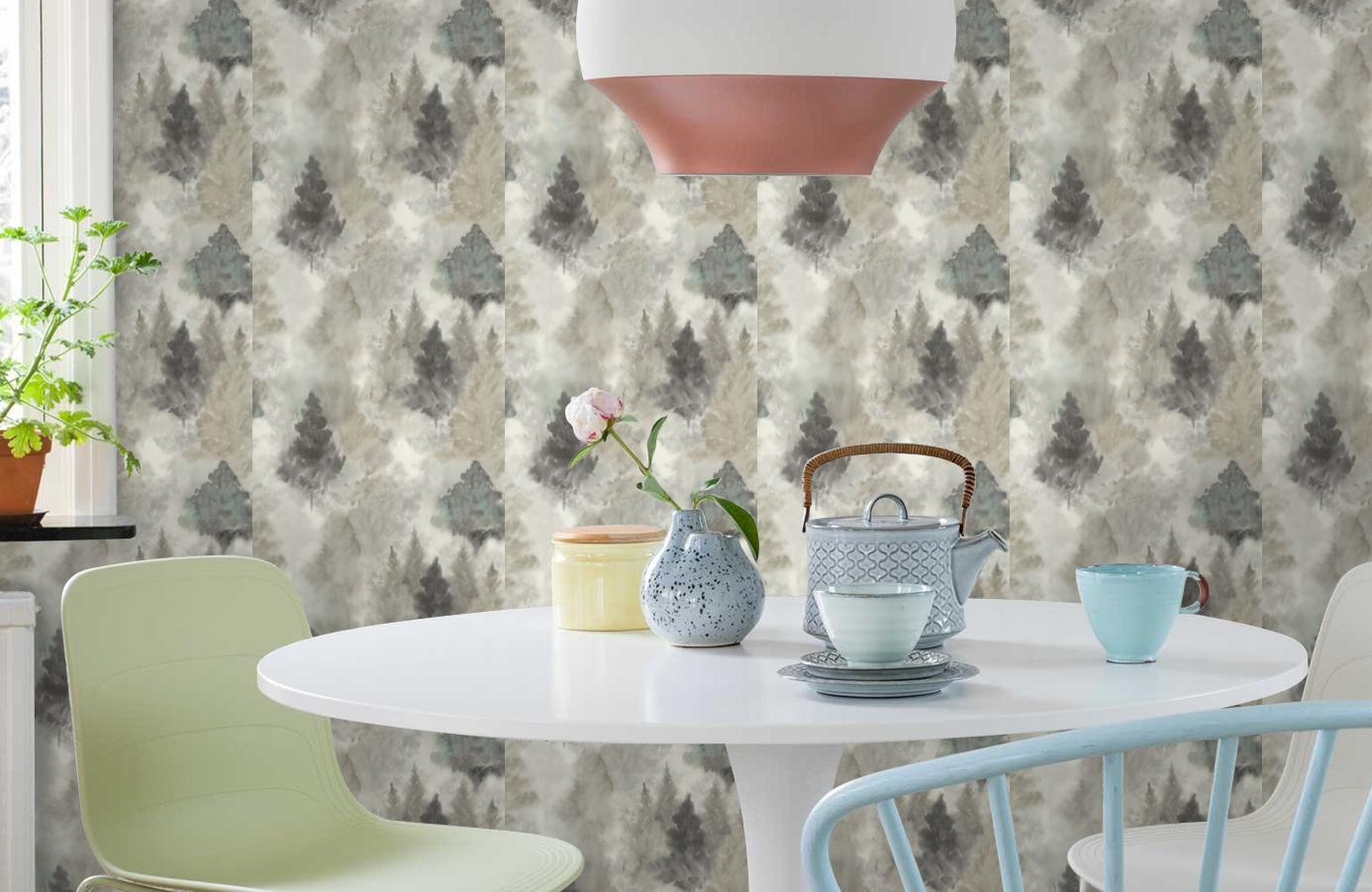 Обои AH41200 фото в интерьере кухни