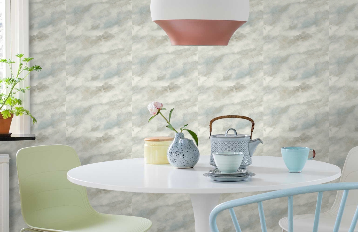 Обои AH41400 фото в интерьере кухни