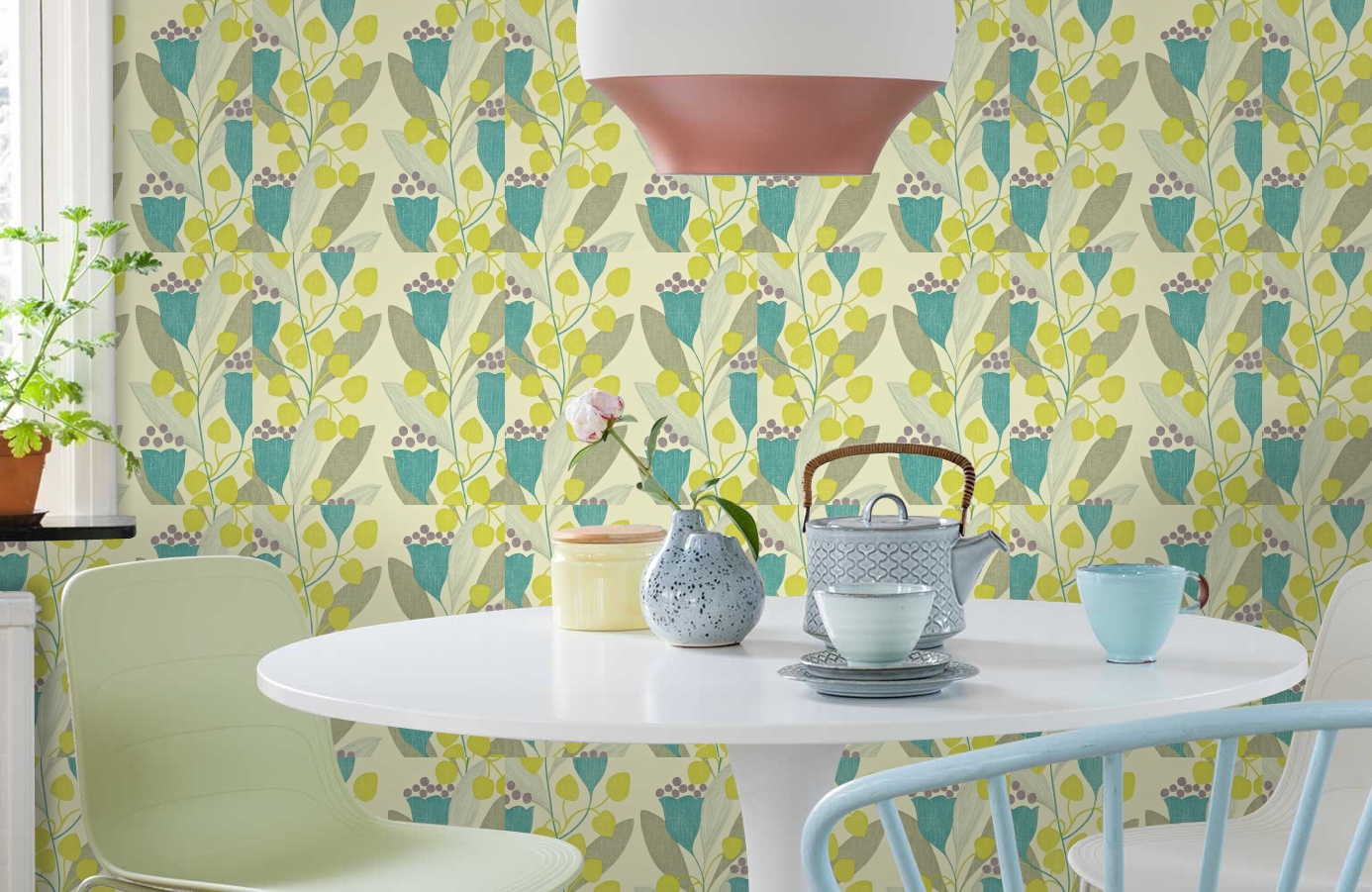 Обои DCFL211651 фото в интерьере кухни