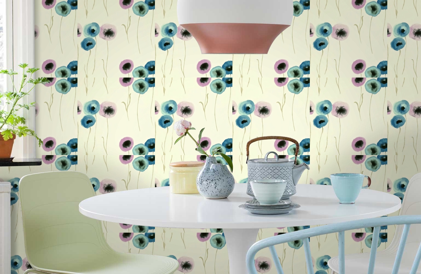 Обои DCFL211663 фото в интерьере кухни