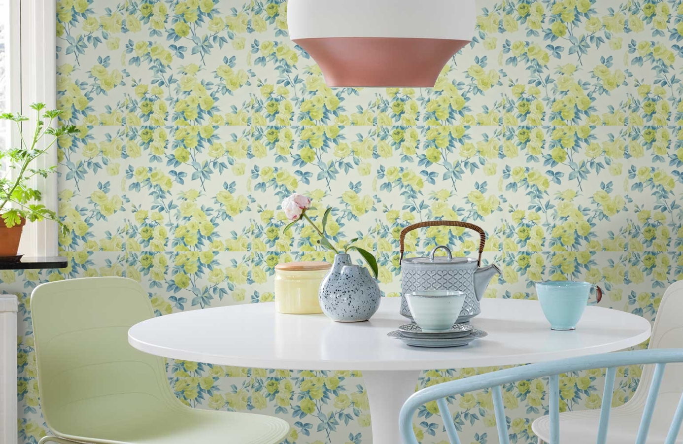 Обои DVIWEG103 фото в интерьере кухни