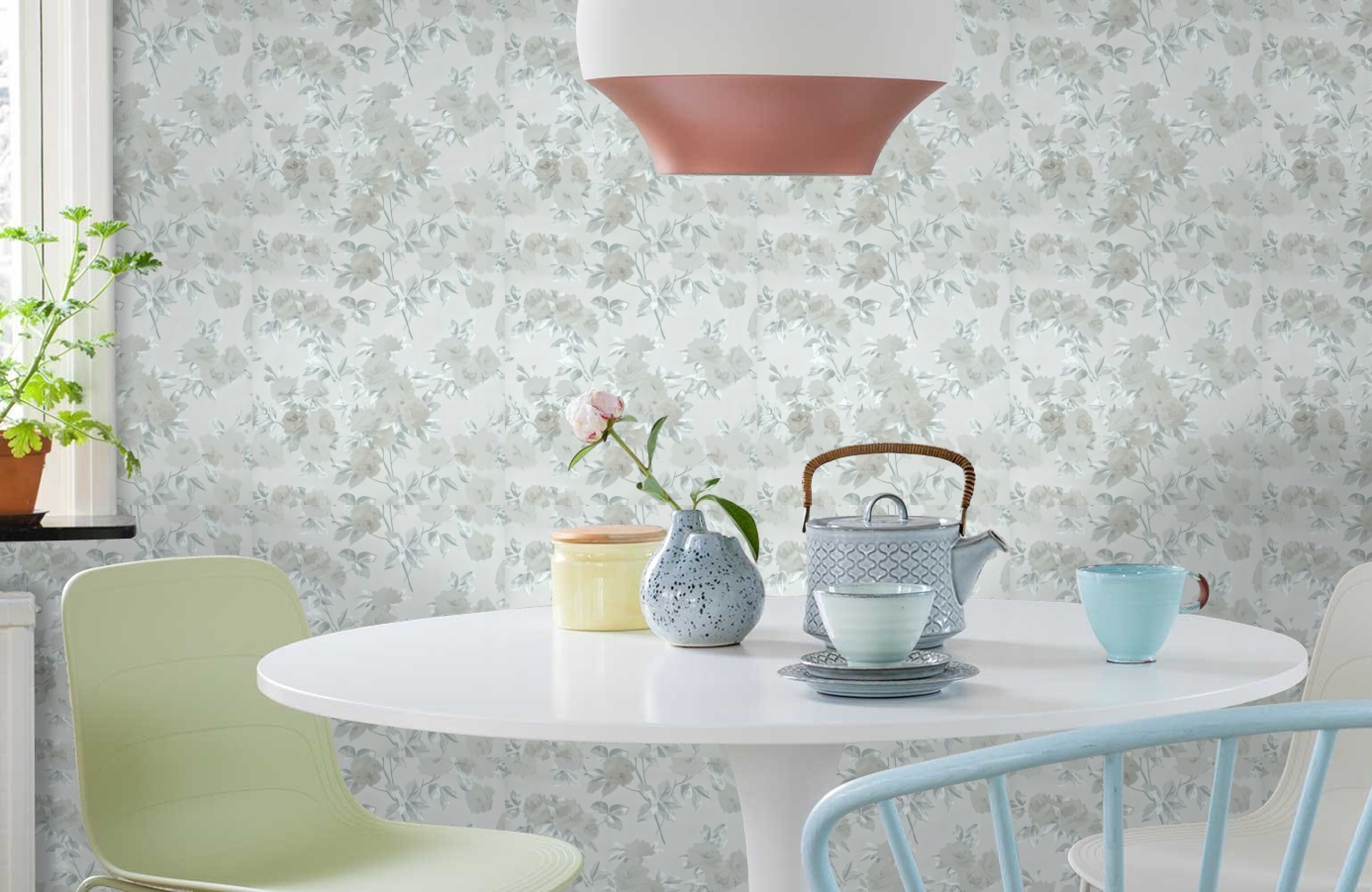 Обои DVIWEG105 фото в интерьере кухни