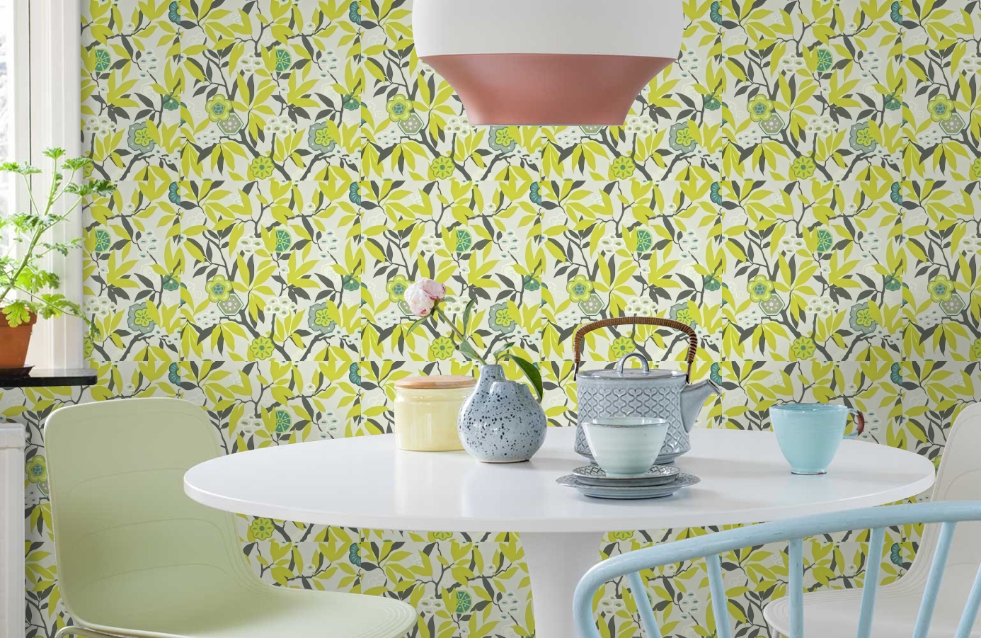 Обои DVIWPR101 фото в интерьере кухни