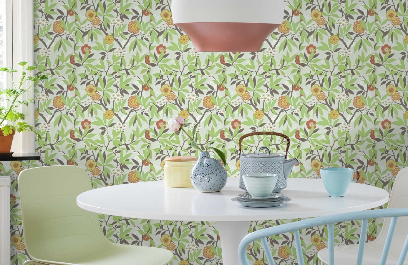 Обои DVIWPR104 фото в интерьере кухни