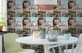 Обои W15.0027.W01 MANHATTAN.33 фото в интерьере кухни превью