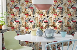 Обои W15 0042 W01 фото в интерьере кухни превью